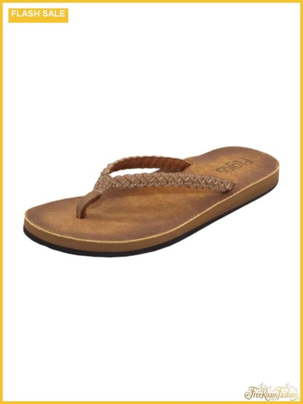 Flojos Sky Women's Flip Flop Sandals Braided Faux Leather Arch Support